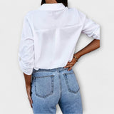 Jessica - Casual blúz hegyes decoltárral