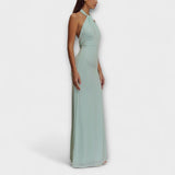 Hosszú Ruha Nyakkendővel és Selymes Textúrával