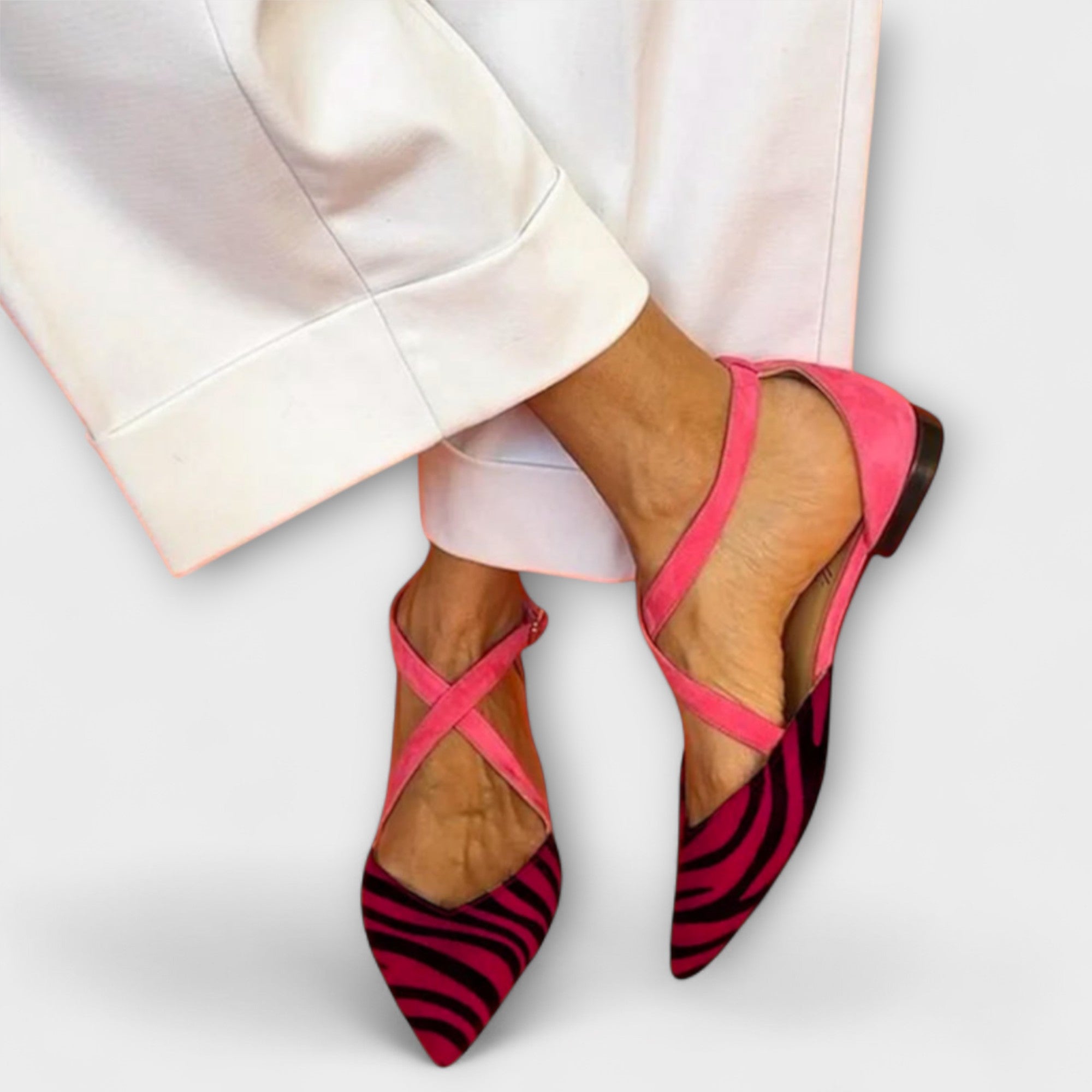 Zebra Mintás Balerina Cipők