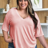 EVELYN | Bambusz zszálas felső V-nyakkal és ejtett vállakkal