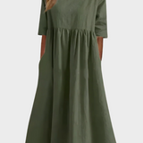 Rövid ujjú, légies szabású vászonruha