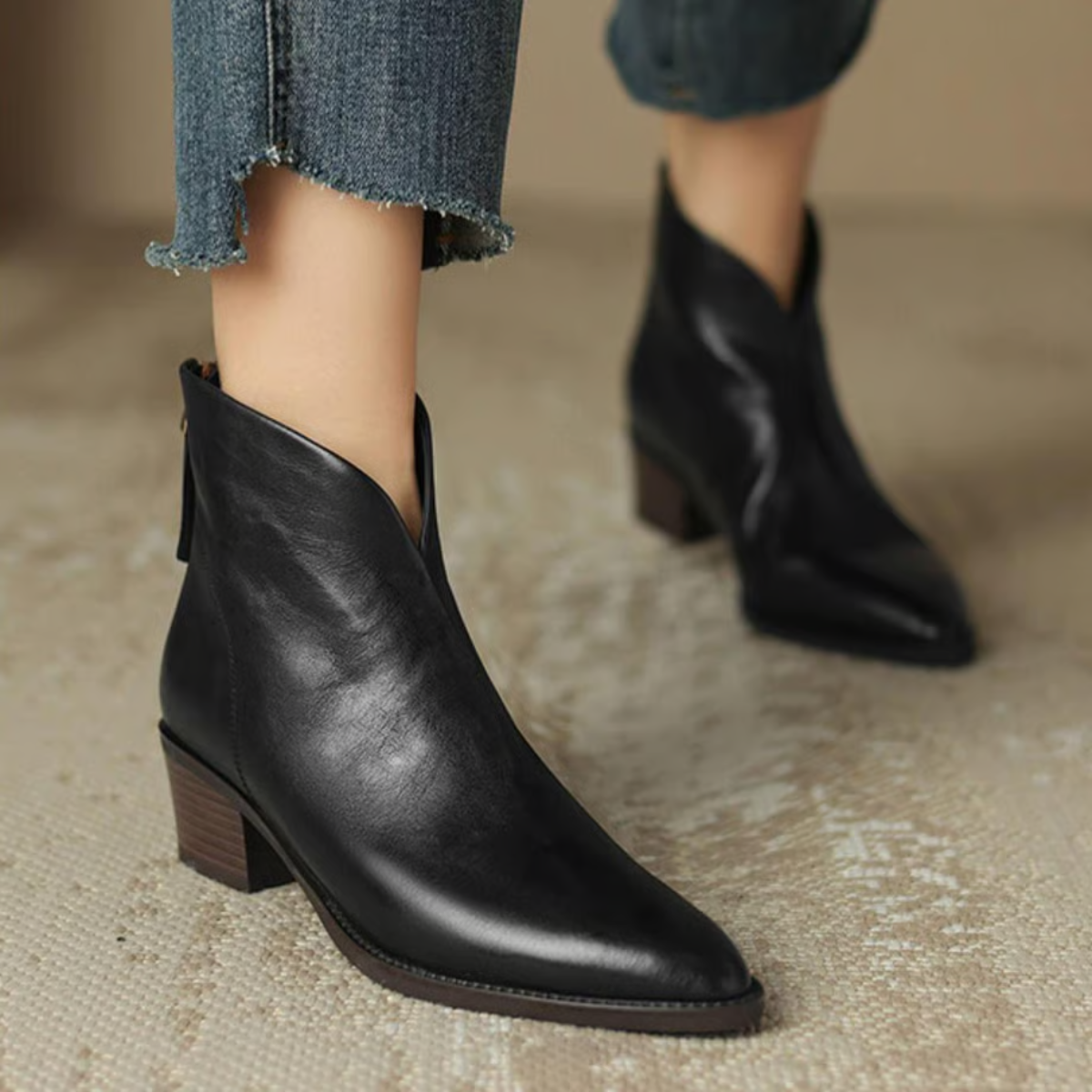Camille | Botins de Luxo com Salto Baixo