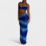 Jane - Stílusos Gradient Braid Crop Top & Overszok Duó