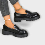 Mocassins Femininos com Design Ortopédico és Saltos em Cetim