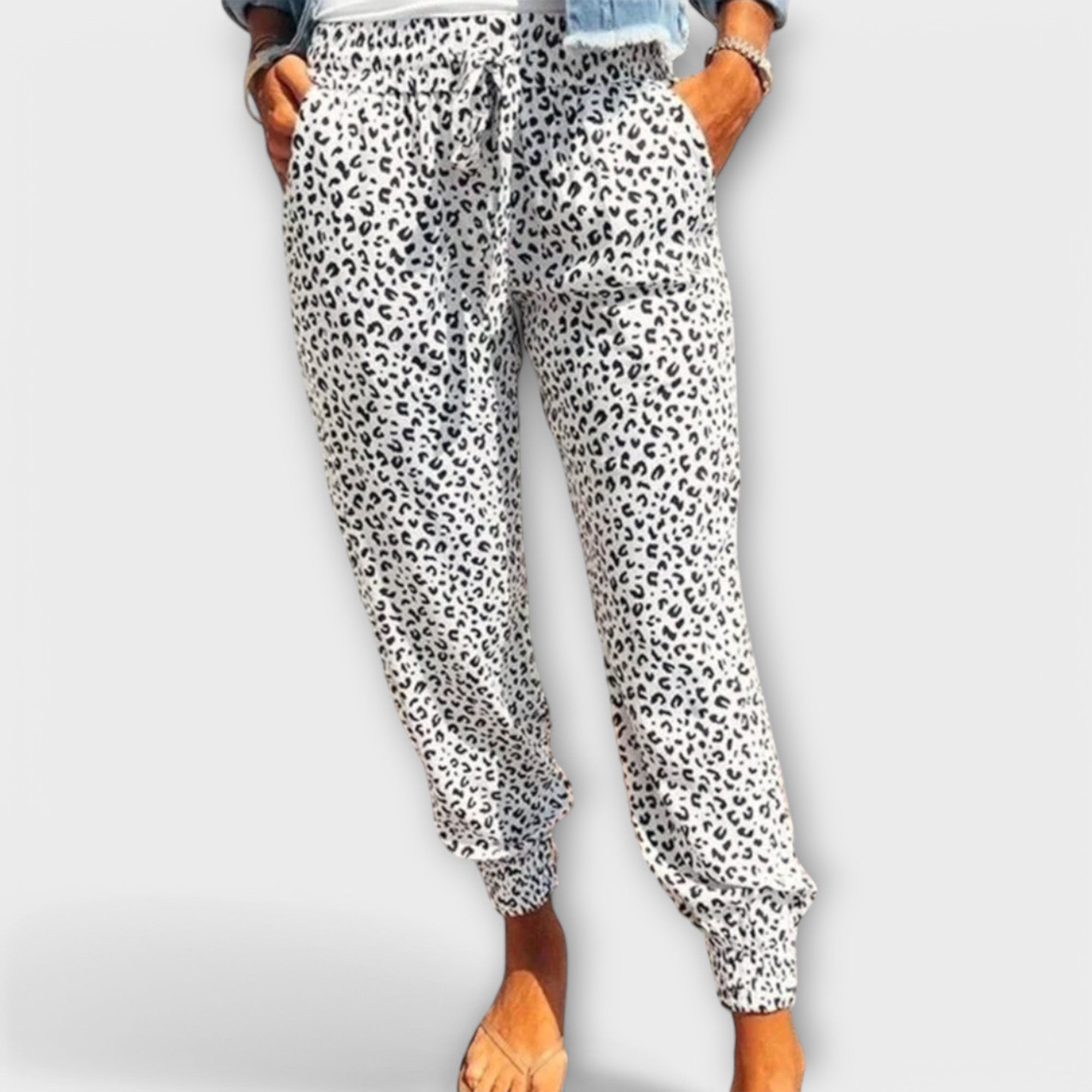 Feli - Leopard mintás, széles labu nadrág