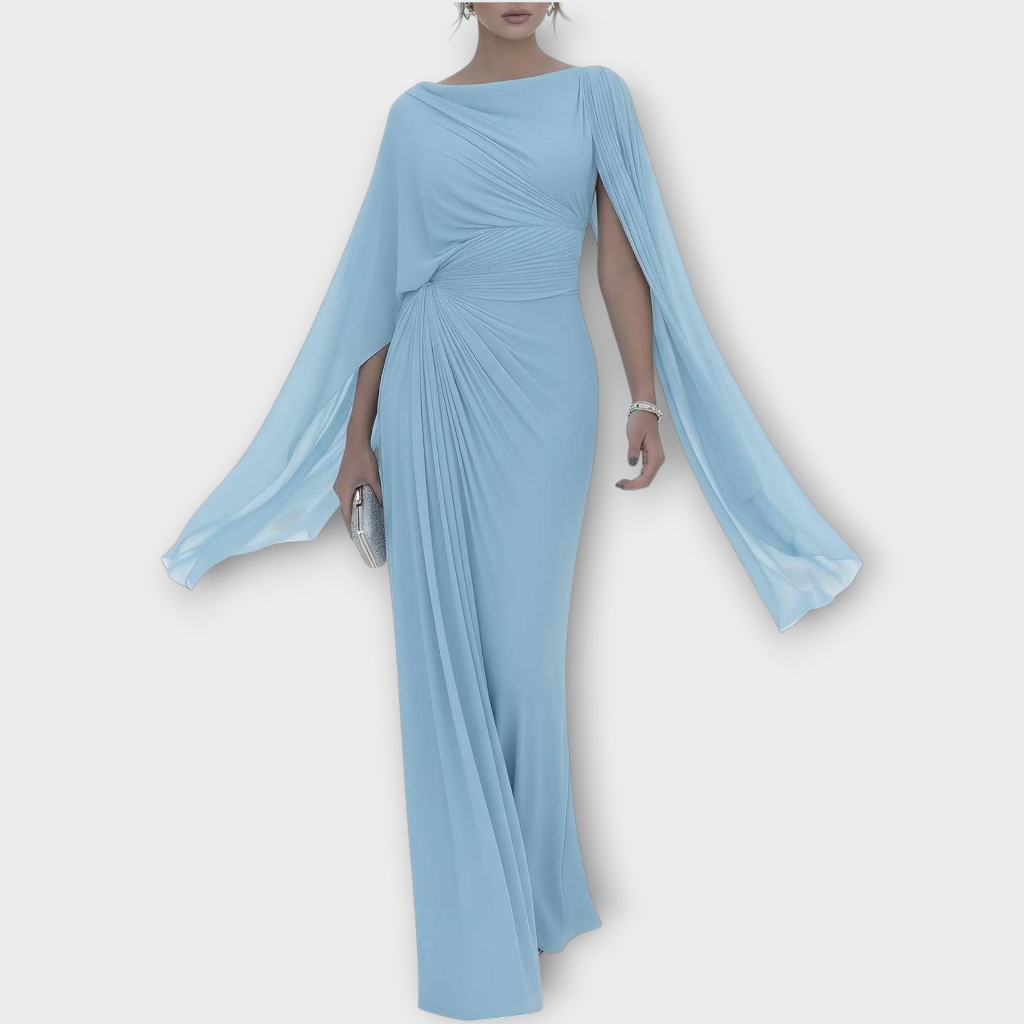 Drapált, egyvallas estélyi elegancia ruha