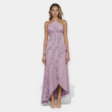 Purple Midi Ruha Állítható Ráncokkal