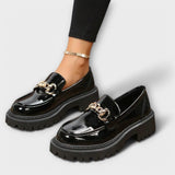 Sapatos Femininos Platform Loafer com Estilo de Bruxa