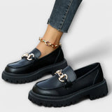 Lucía-Mocassins de plataforma para mulher with fivela de fecho