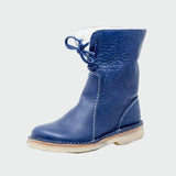 Botins de couro impermeáveis ​​​​com forro de lã