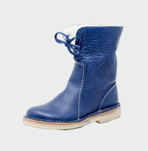 Botins de couro impermeáveis ​​​​com forro de lã