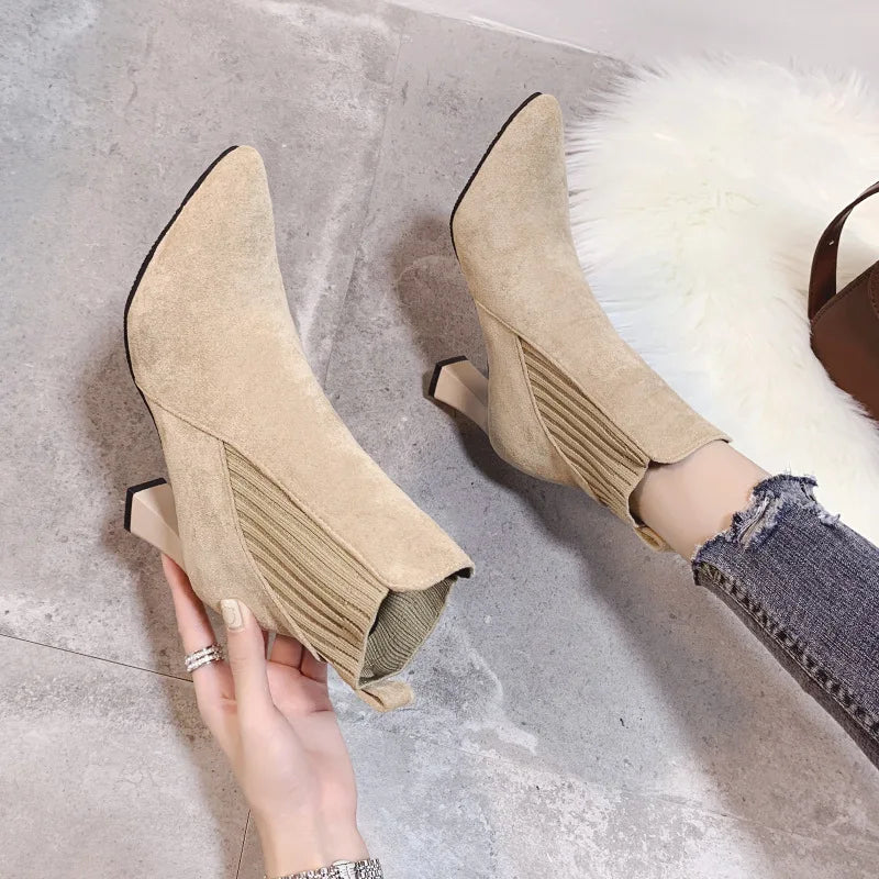 Rita–Platformos velúr csizma