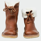 Botins de couro impermeáveis ​​​​com forro de lã