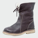 Botins de couro impermeáveis ​​​​com forro de lã