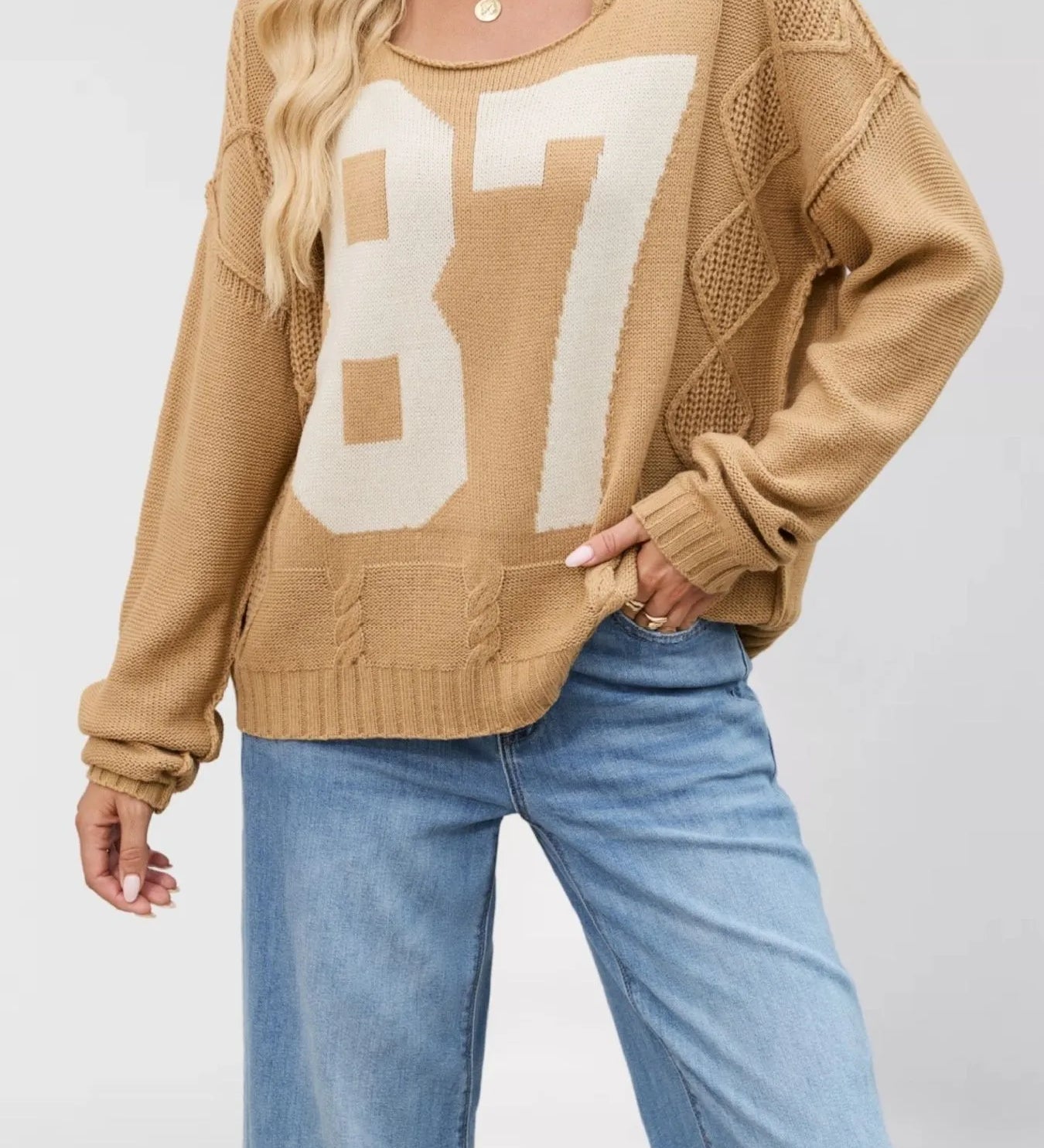 JURI | Oversize pulóver fonott mintával 81-es szám