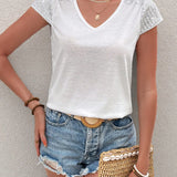 MARIANA | V-kivágású, rövidujjú, csillogó póló