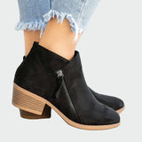 Botas de couro ortopédicas prémium com salto para o inverno