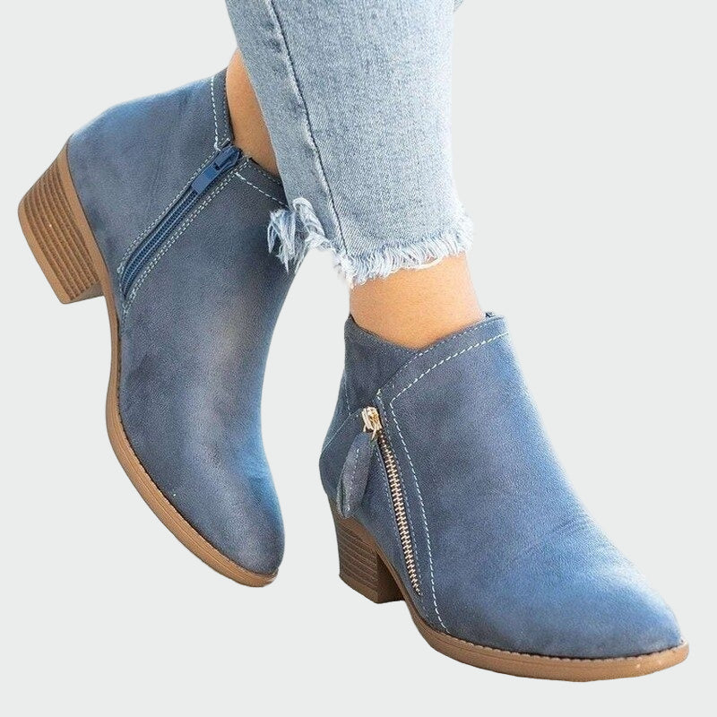 Botas de couro ortopédicas prémium com salto para o inverno