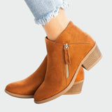 Botas de couro ortopédicas prémium com salto para o inverno