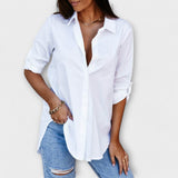 Jessica - Casual blúz hegyes decoltárral