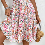 LILLY | Virágmintás midi szoknya