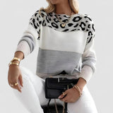 Julinha | Leopard Mintás Casual Pulóver