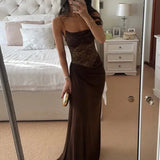 Olga Egy Vállú Csipke Maxi Ruha
