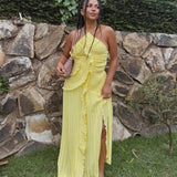 Ruffa Holder Pántos Ráncos Tulle Ruha
