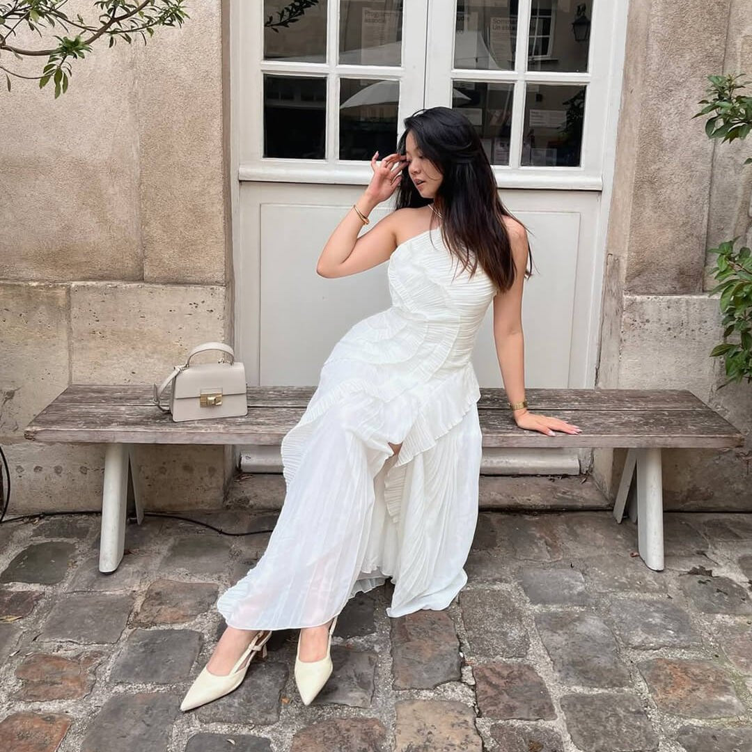 Ruffa Holder Pántos Ráncos Tulle Ruha