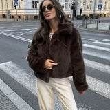 Abby Rövid Műszőrme Galléros Kabát