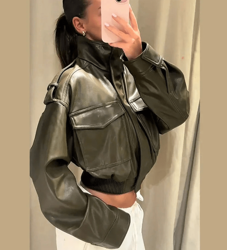 Brianna Műbőr Bomber Dzseki