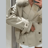 Camille Trench Coat műszőrme gallérral