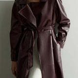 Cassy Műbőr Maxi Trench Kabát