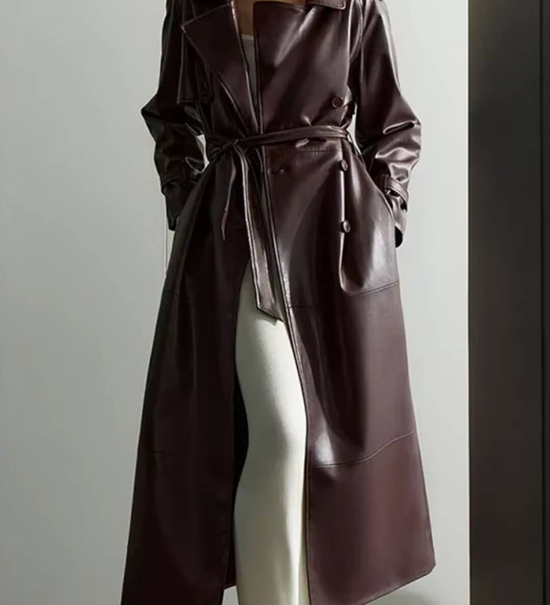 Cassy Műbőr Maxi Trench Kabát