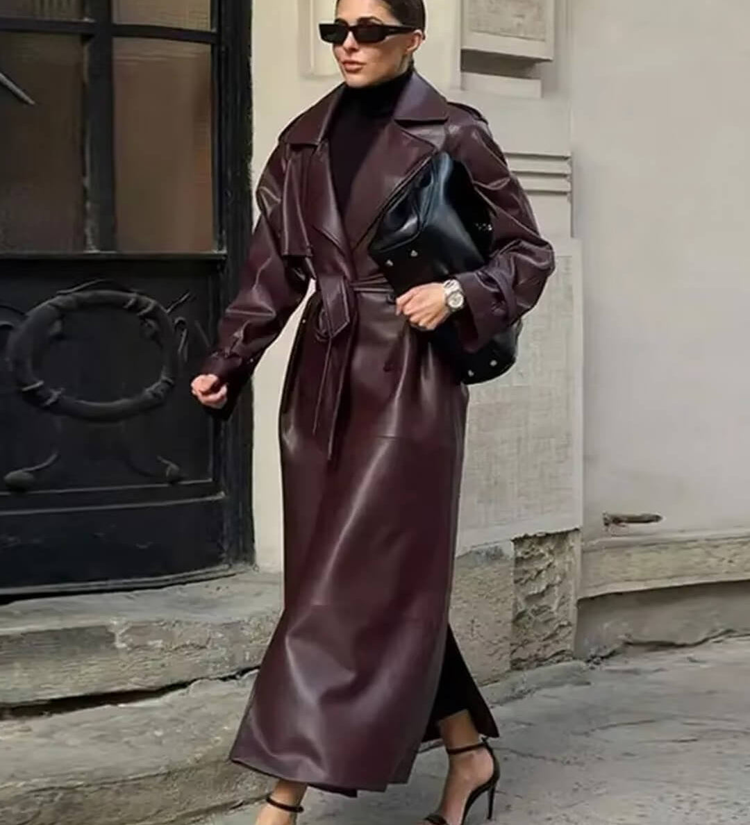 Cassy Műbőr Maxi Trench Kabát