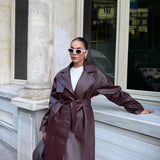 Cassy Műbőr Maxi Trench Kabát