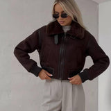 Esme Suede Rövid Bomber Dzseki