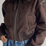 Esme Suede Rövid Bomber Dzseki