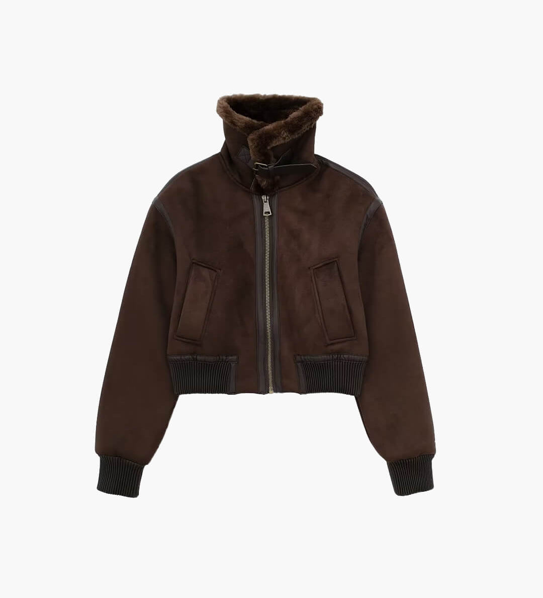 Esme Suede Rövid Bomber Dzseki