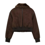 Esme Suede Rövid Bomber Dzseki
