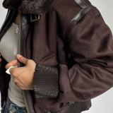Esme Suede Rövid Bomber Dzseki