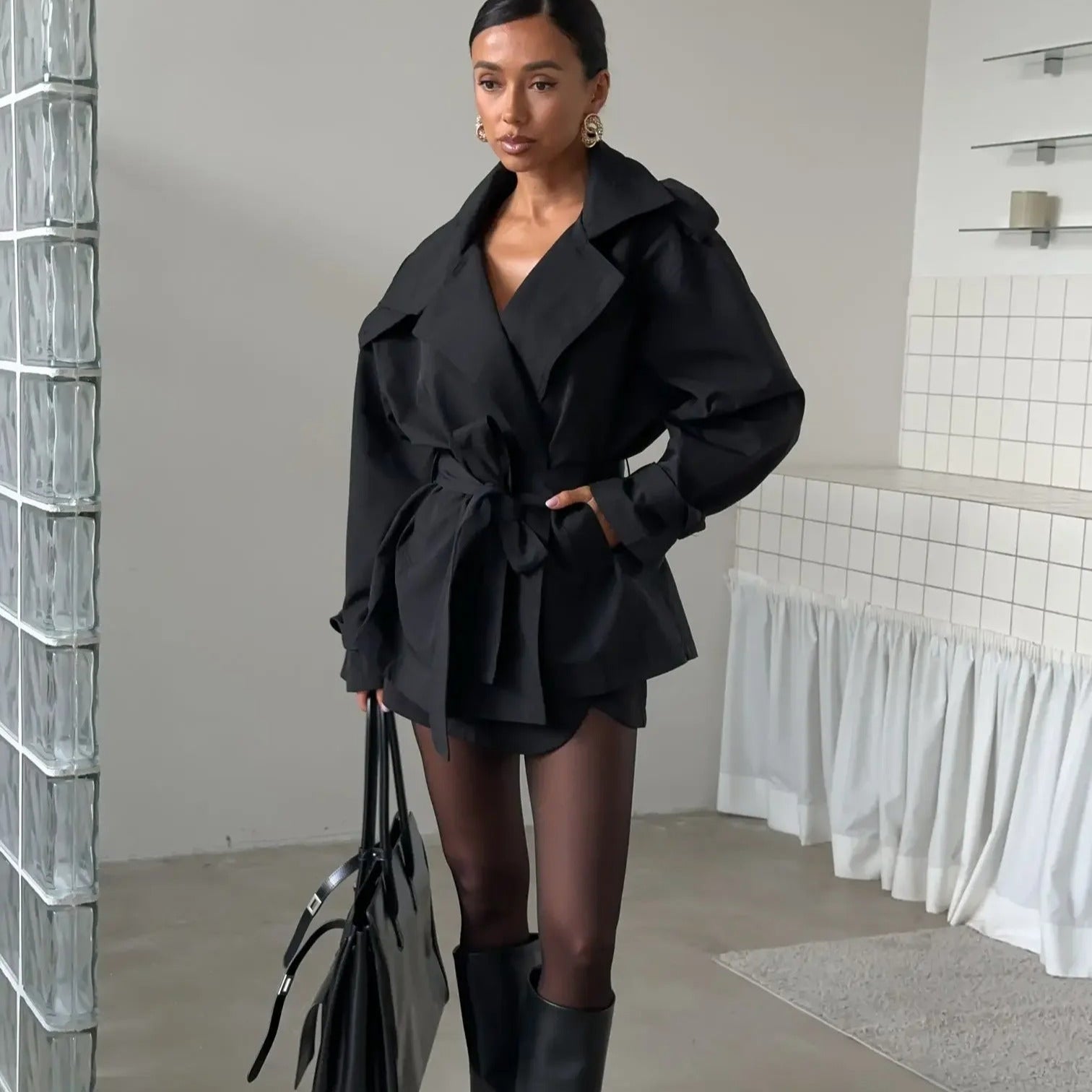 Hailey Crop Trench Kabát