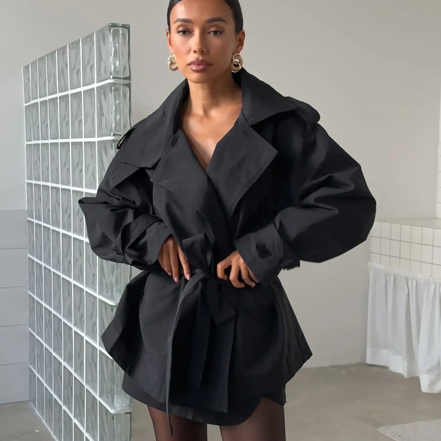 Hailey Crop Trench Kabát