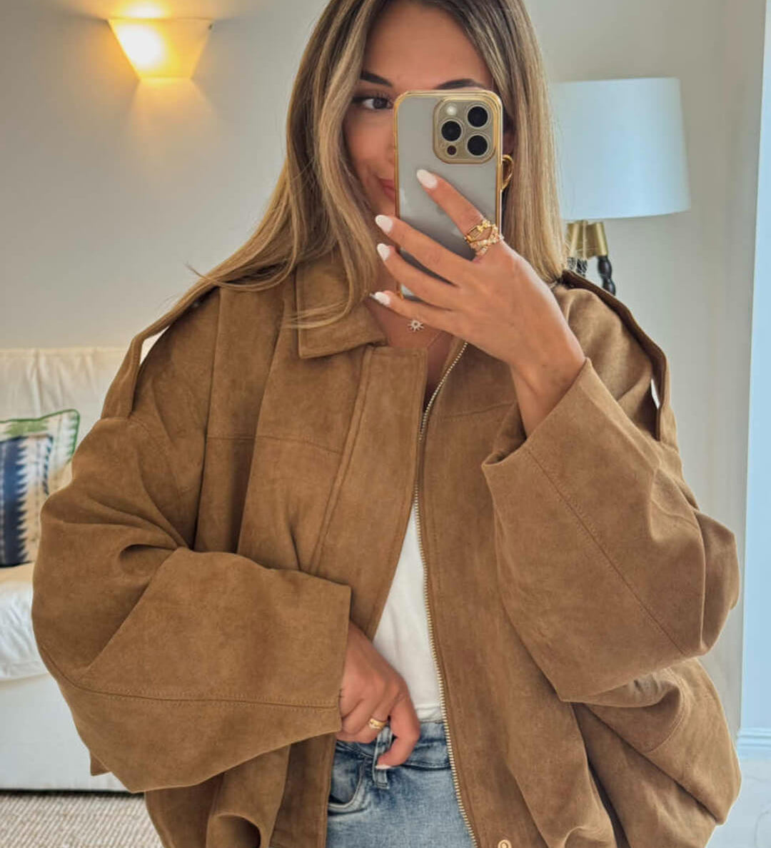 Lara Suede Bomber Dzseki