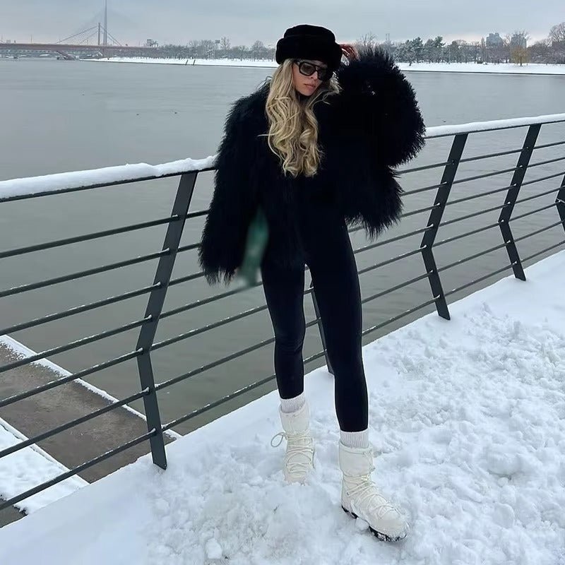 Liza Bolyhos Műszőrme Kabát