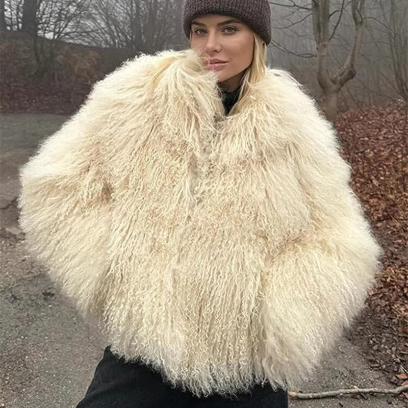 Liza Bolyhos Műszőrme Kabát