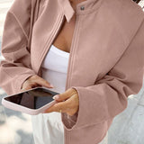 Queenie Suede Bomber Dzseki