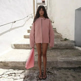 Queenie Suede Bomber Dzseki