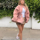 Queenie Suede Bomber Dzseki