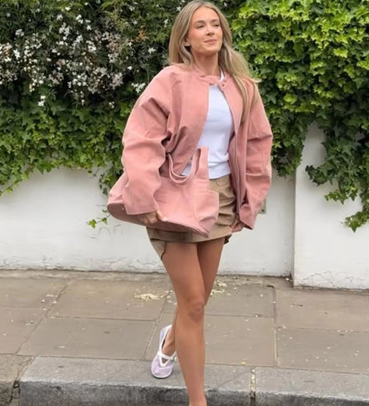 Queenie Suede Bomber Dzseki